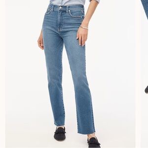J Crew Stovepipe jean with cut hem in signature stretch+